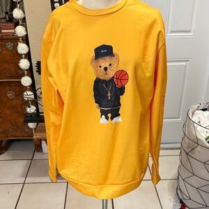Kids Yellow Bear Graphic Sweatshirt